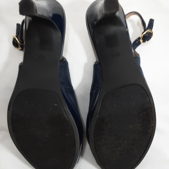Karen Scott Dark Blue Slingback Peep Toe 9M - Picture 8 of 8